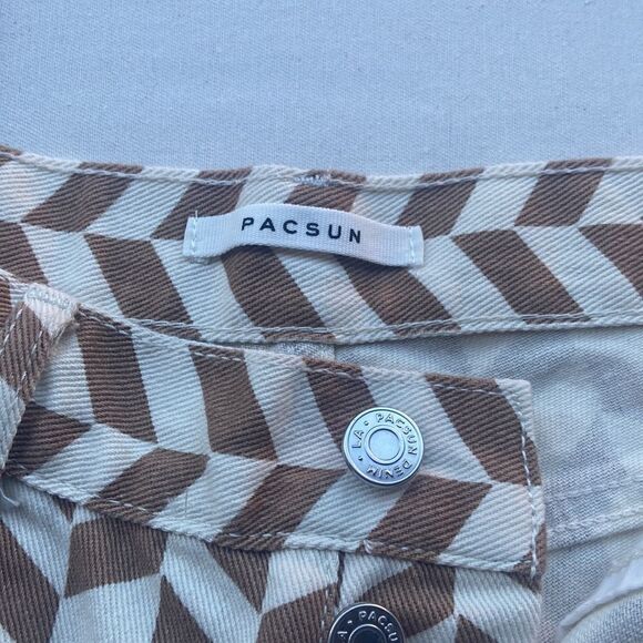 PacSun Brown Chevron Low Rise Straight Leg Jeans Size 23 - Picture 5 of 9